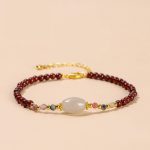 Buddha Stones Garnet Jade Tourmaline Bead Passion Bracelet Bracelet BS 2