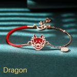Buddha Stones 925 Sterling Silver Color-changing Chinese Zodiac Luck Protection Red String Chain Bracelet Bracelet BS Dragon(Wrist Circumference 14-15cm)