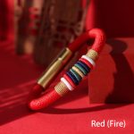 Buddha Stones Tibetan Handmade Colorful King Kong Knot Five Elements Luck Braid String Bracelet Bracelet BS Red(Fire) 18cm