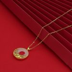 Buddha Stones White Jade Koi Fish Titanium Steel Prosperity Necklace Pendant Necklaces & Pendants BS 2