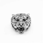 Buddha Stones Men's Animal Tiger Head Titanium Steel Balance Calm Punk Rock Biker Ring Ring BS 8