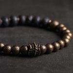 Buddha Stones Lava Rock Stone Copper Balance Cuff Bracelet Bangle Bracelet BS 8