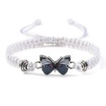Buddha Stones Butterfly Freedom Love String Charm Bracelet Bracelet BS White-Gray Butterfly