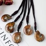 Buddha Stones Natural Ammonite Fossil Snail Pattern Meditation Healing Necklace Pendant Necklaces & Pendants BS 5