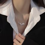Buddha Stones Bamboo Leaf Design Copper Zircon Wealth Necklace Pendant Necklaces & Pendants BS 8
