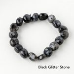 Natural Irregular Shape Crystal Stone Spiritual Awareness Bracelet Bracelet BS Black Glitter Stone