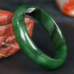 Buddha Stones Natural Hetian Cyan Jade Happiness Success Bracelet Bangle Bracelet Bangle BS 62mm