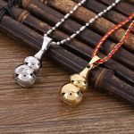 Buddha Stones Tibetan Yin Yang Symbol Gourd Harmony Titanium Steel Necklace Pendant Necklaces & Pendants BS 8