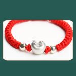 Buddha Stones 999 Sterling Silver Apple Red Multicolored Rope Luck Protection Handcrafted Kids Bracelet Bracelet BS 10