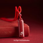 Buddha Stones Chinese Zodiac Natal Buddha Cinnabar Amulet Protection String Necklace Pendant Necklaces & Pendants BS Red Ox/Tiger-Void Bodhisattva