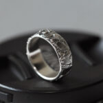 Buddha Stones Rock Pattern Luck Blessing Copper Ring Ring BS Copper