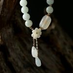 Buddha Stones Natural White Jade Luck Bracelet Bracelet BS 3