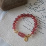 Buddha Stones Natural Strawberry Quartz Peach Blossom PiXiu Attract Fortune Healing Bracelet Bracelet BS Strawberry Quartz Pixiu Attract Fortune(Wrist Circumference 14-16cm)