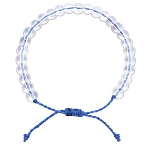 Buddha Stones Handmade Glass Beads Braided String Adjustable Bracelet Bracelet BS Blue