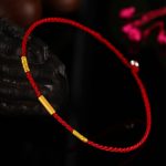 Buddha Stones 999 Gold Bead Handmade Four Thread Wishful Knots Braided Protection Bracelet Bracelet BS 2