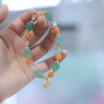 Buddha Stones Natural Golden Silk Jade Pumpkin Bead Fu Character Charm Wealth Bracelet Bracelet BS 1