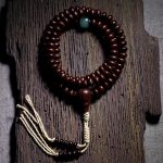 Buddha Stones Natural Tibet 108 Mala Beads Purple Bodhi Seed Three-eyed Dzi Bead Copper Dorje Harmony Bracelet Mala Bracelet BS Purple Bodhi Seed 11mm