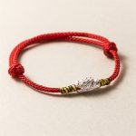 Buddha Stones 925 Sterling Silver Year of the Dragon Luck Strength Red Rope Bracelet Bracelet BS Silver(Wrist Circumference 14-21cm)