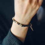 Buddha Stones Black Obsidian Sodalite Crystal Copper Strength Couple Bracelet Bracelet BS 15