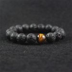 Buddha Stones Lava Rock Tiger Eye Stone Peace Healing Bracelet Bracelet BS Lava Rock