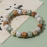 Buddha Stones Natural Colorful Bodhi Seed Auspiciousness Wealth Bracelet Bracelet BS 10*9mm Colorful Bodhi Seed(Wrist Circumference 14-17cm)