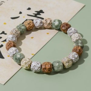 Buddha Stones Natural Colorful Bodhi Seed Auspiciousness Wealth Bracelet Bracelet BS 10*9mm Colorful Bodhi Seed(Wrist Circumference 14-17cm)