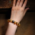 Buddha Stones Handmade Tibetan Sheep Horn Om Mani Padme Hum Auspiciousness Bracelet Bracelet BS 9