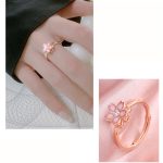 Buddha Stones 925 Sterling Silver Cherry Blossom Blessing Chain Bracelet Rotatable Ring Bracelet BS 21