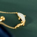 Buddha Stones 925 Sterling Silver White Jade Dolphin Luck Necklace Pendant Necklaces & Pendants BS 10