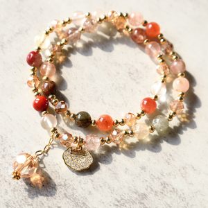 Buddha Stones Colorful Rutilated Quartz Double Wrap Spiritual Growth Bead Bracelet Bracelet BS main