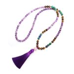 Buddha Stones Tibetan Amethyst Purify Bracelet Mala Set Mala Bracelet BS 3