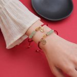Buddha Stones Handcrafted Jade Bead Fu Character Charm Luck Red Rope Bracelet Bracelet BS 11