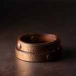 Buddha Stones Vintage Handmade Texture Copper Brass Leather Wealth Bracelet Bangle Bracelet Bangle BS 6