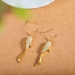 Fish Pattern Jade Luck Dangle Drop Earrings Earrings BS 4