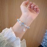 Buddha Stones Cat's Eye Moonstone Butterfly Star Charm Support Bracelet Bracelet BS 15