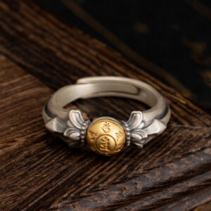 Buddha Stones 925 Sterling Silver Manjusri Mantra Om Mani Padme Hum Peace Adjustable Ring Ring BS Adjustable
