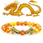 Buddha Stones White Turquoise Lava Rock Dragon Blessing Beaded Bracelet Bracelet BS Amber