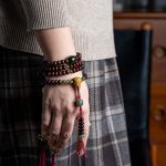 Buddha Stones Natural Tibet 108 Mala Beads Purple Bodhi Seed Hetian Cyan Jade Copper Dorje Peace Bracelet Mala Bracelet BS 15