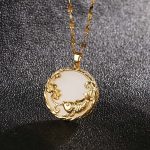 Buddha Stones Natural Jade Koi Fish Lotus Luck Necklace Pendant Necklaces & Pendants BS White jade