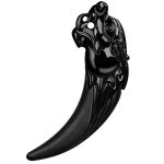 Buddha Stones Natural Black Jade Chinese Zodiac Dragon Tooth Pattern Protection Necklace Pendant Necklaces & Pendants BS 8