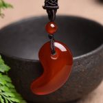 Buddha Stones Red Agate Green Agate Moon Pattern Confidence Calm Necklace Necklaces & Pendants BS Red Agate