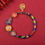 Buddha Stones Tibetan Gourd Fortune Happiness Lion Wealth Luck Bracelet Bracelet BS Dark Blue