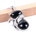 "Save A Cat" Cute Cat Pattern Natural Crystal Protection Cat-Loving Pendant Necklace Necklaces & Pendants BS 10