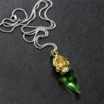 Buddha Stones Tibetan Dorje Vajra 4 Prong Lotus Liuli Crystal Strength Necklace Pendant Necklaces & Pendants BS 10