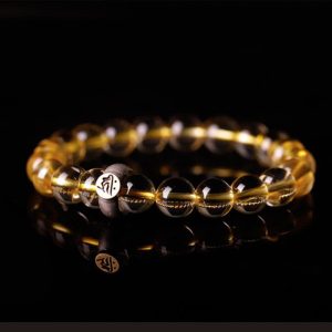 Buddha Stones 925 Sterling Silver Chinese Zodiac Natal Buddha Citrine Protection Bracelet Bracelet BS 10mm Dog/Pig-Amitabha Buddha