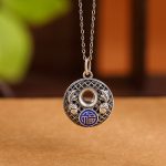 Buddha Stones 999 Sterling Silver Koi Fish Fu Character Lotus Peace Buckle Wealth Necklace Pendant Necklaces & Pendants BS Koi Fish Fu Character