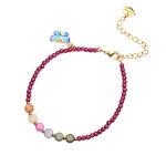 Buddha Stones Garnet Tourmaline Butterfly Protection Bracelet Anklet Bracelet Anklet BS 10