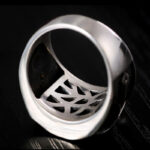 Buddha Stones 925 Sterling Silver Sanskrit Design Carved Protection Adjustable Ring Ring BS 11