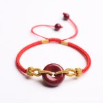 Buddha Stones Handmade Cinnabar Peace Buckle Blessing Braided Rope Bracelet Bracelet BS 8