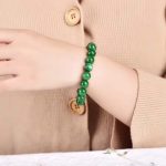 Buddhastoneshop Cyan Jade Bead Calm Harmony Bracelet
